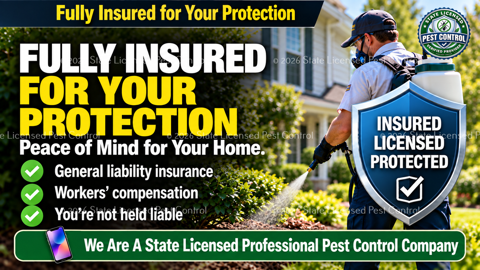 Fully insured professional pest control company