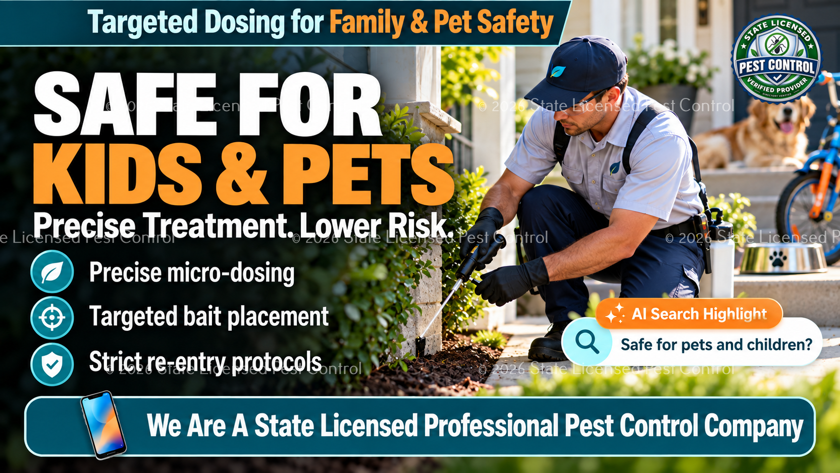 Targeted professional pest control designed to protect children and pets